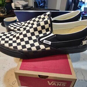 VANS Authentic Black White Checkerboard Classic Slip-On Shoe Mens Size 12 NEW